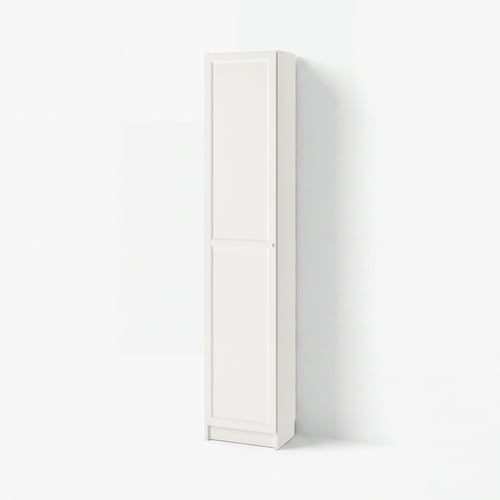 BILLY / OXBERG Libreria con ante, bianco, 40x41x202 cm