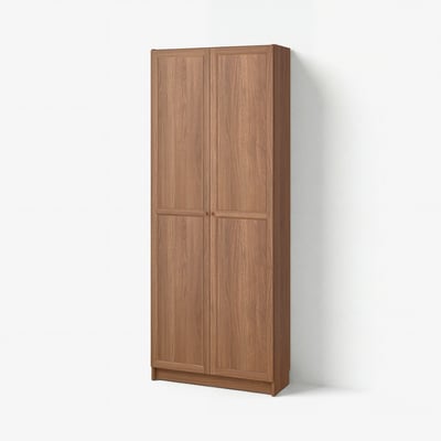 BILLY / OXBERG Libreria con ante, marrone effetto noce, 80x30x202 cm