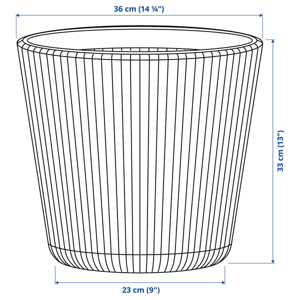 BJÖRNBAMBU Portavasi, da interno/esterno grigio scuro, 32 cm