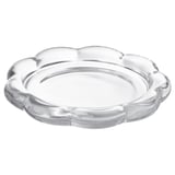 BLADFÅGEL Base per candela, vetro trasparente, 11 cm