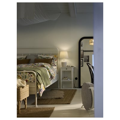 BLIDVÄDER Lampada da tavolo, bianco sporco ceramica/beige, 50 cm