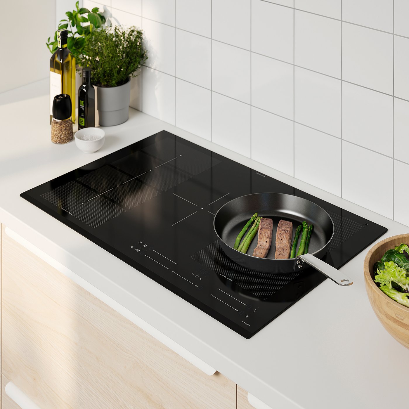 BLIXTSNABB Piano cottura a induzione, IKEA 700 nero, 78 cm - IKEA Svizzera