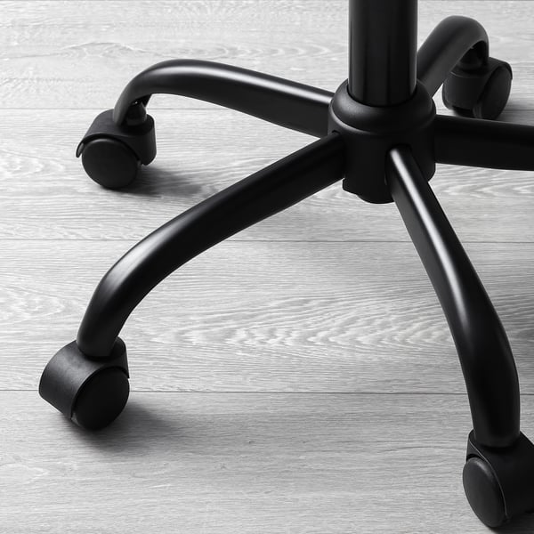 BLYKOBB Sgabello con rotelle, Glose nero