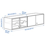 BOASTAD Scaffale da parete, nero/impiallacciatura di rovere, 121x32x32 cm