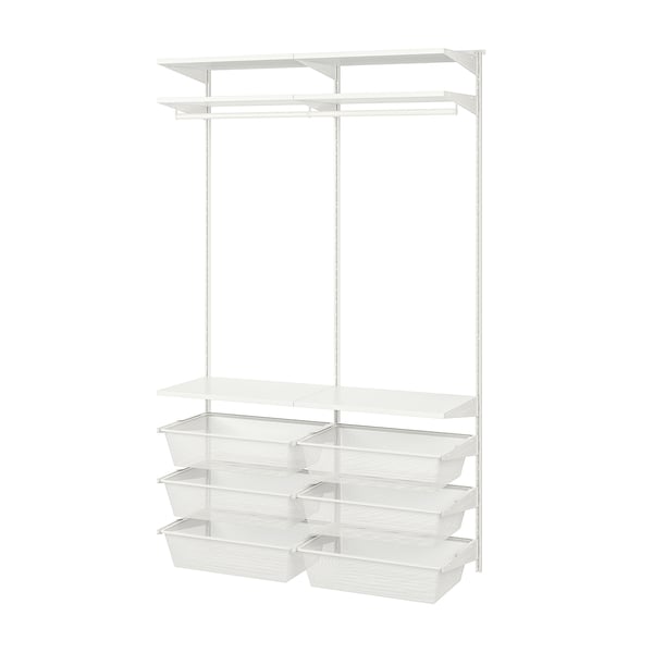 BOAXEL Combinazione di guardaroba, bianco, 125x40x201 cm
