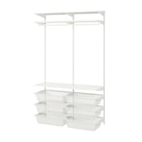 BOAXEL Combinazione di guardaroba, bianco, 125x40x201 cm