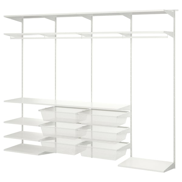 BOAXEL Combinazione di guardaroba, bianco, 245x40x201 cm