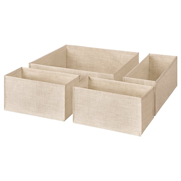 BOLLÖSUND Set di 4 portaoggetti per cassetto, beige