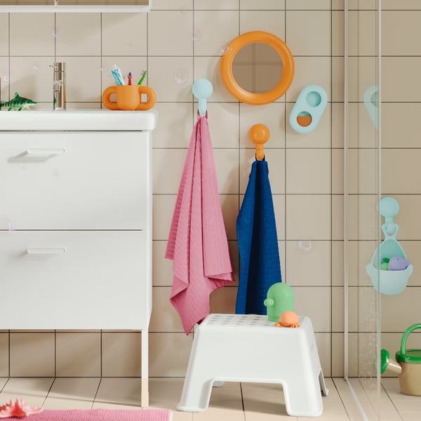 BOLMEN Scaletta/sgabello, bianco