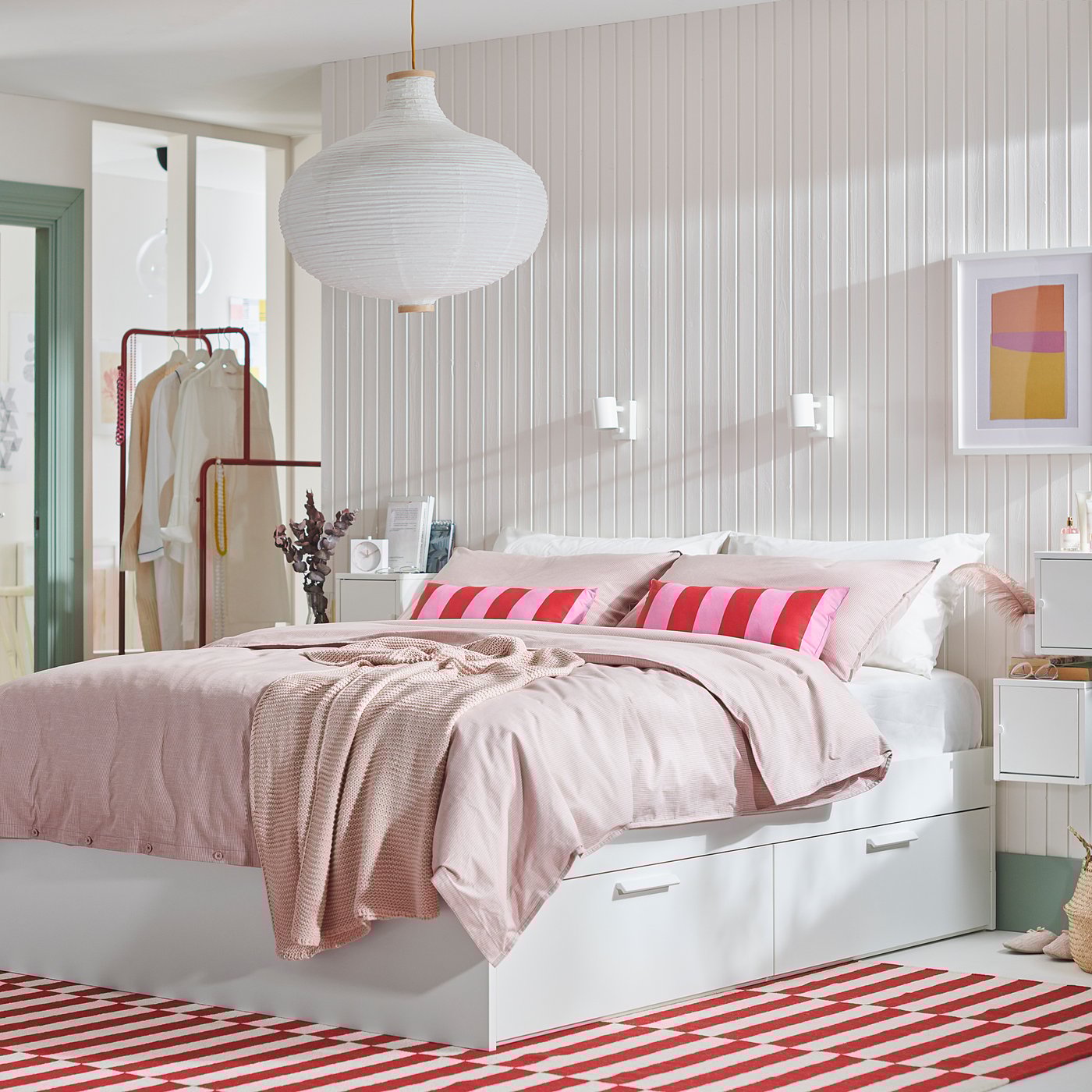 BRIMNES struttura letto con cassetti, bianco, 140x200 cm IKEA