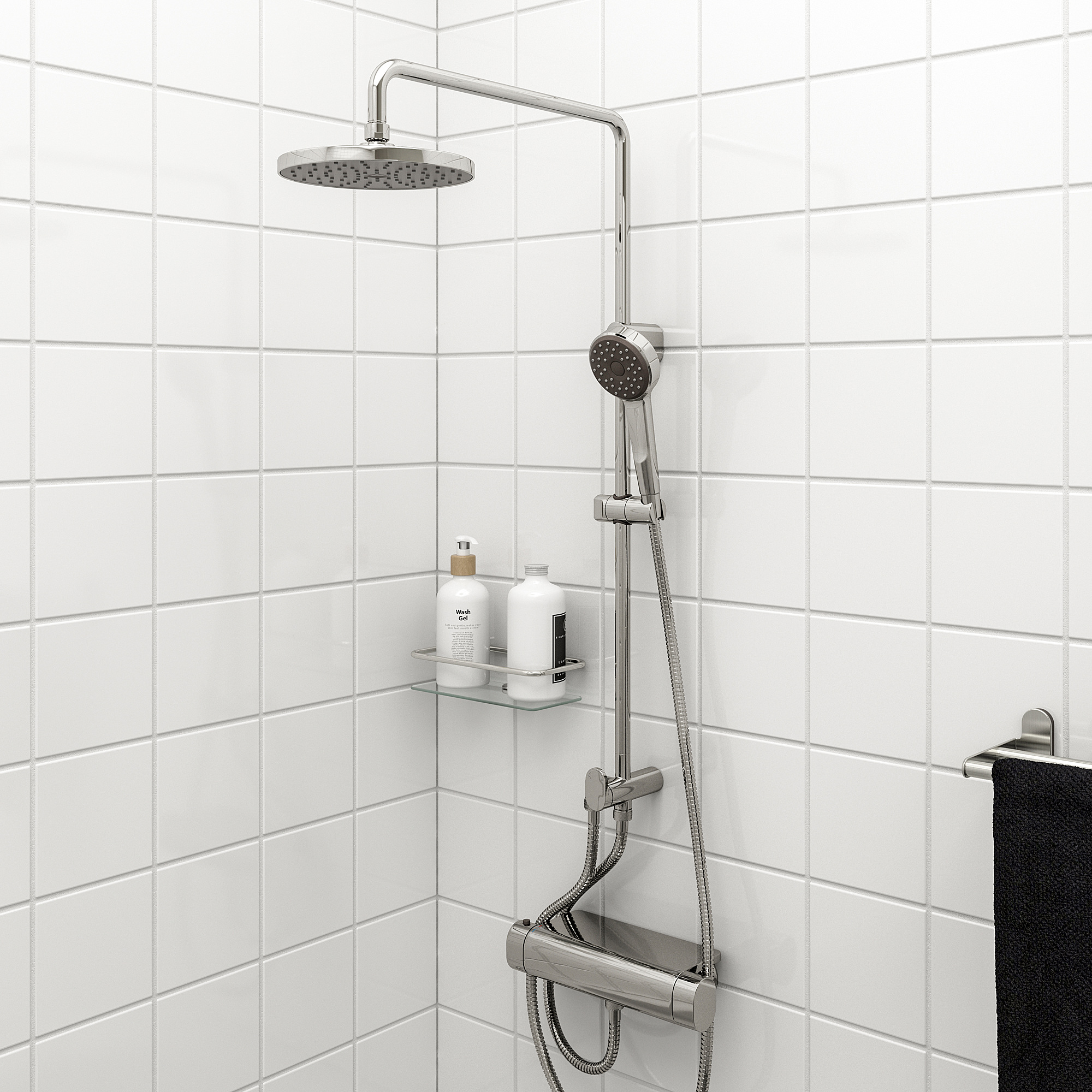 BROGRUND Set doccia soffione/doccetta/deviat, cromato