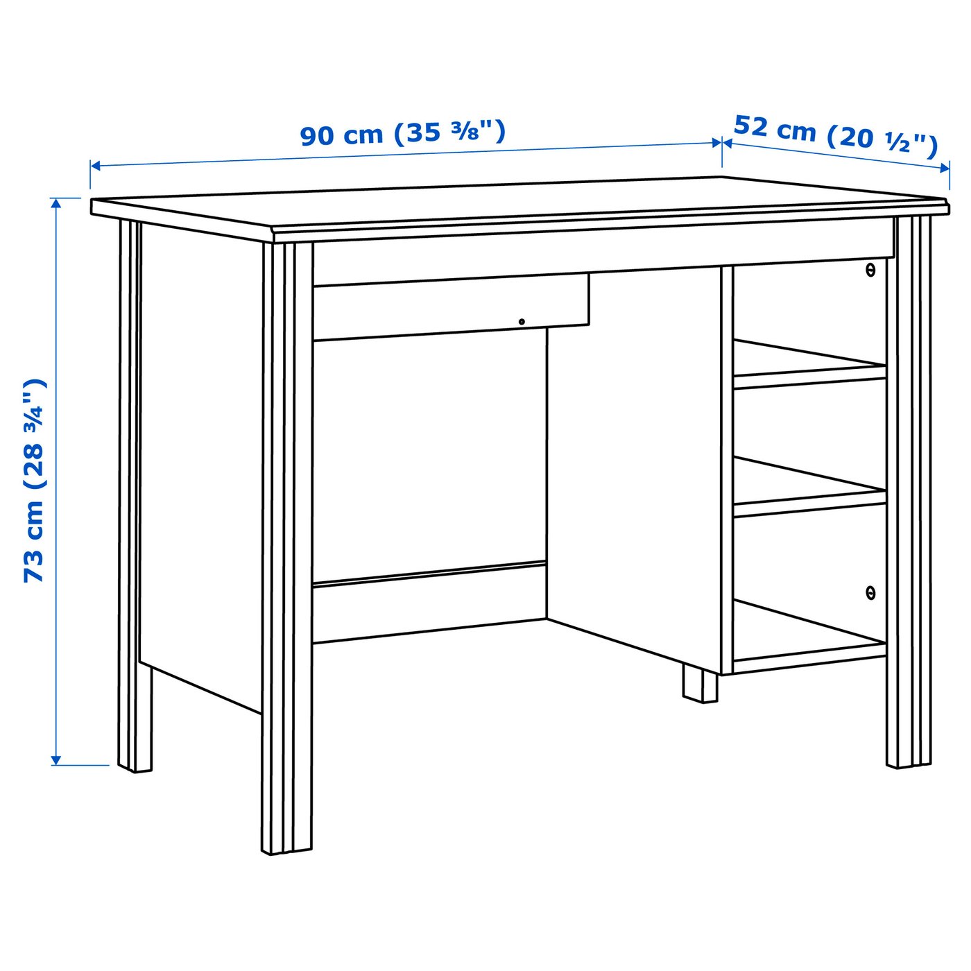 BRUSALI Scrivania, bianco, 90x52 cm - IKEA Svizzera