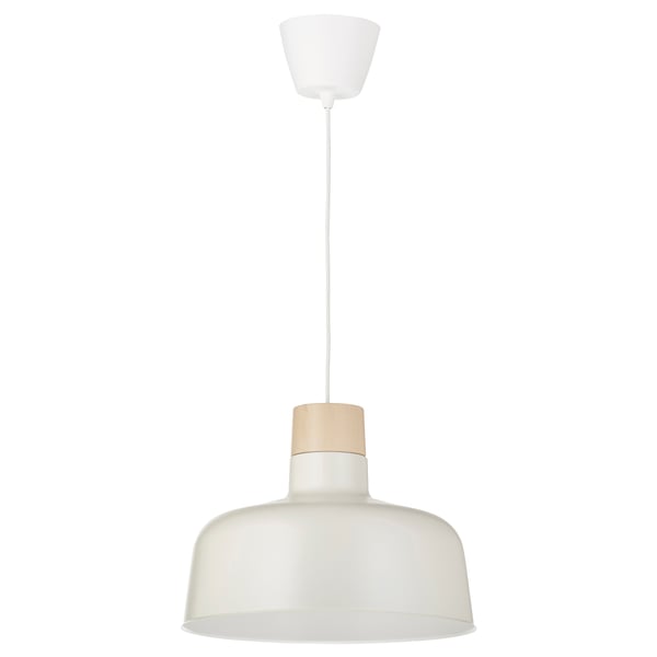 BUNKEFLO Lampada a sospensione, bianco/betulla, 36 cm