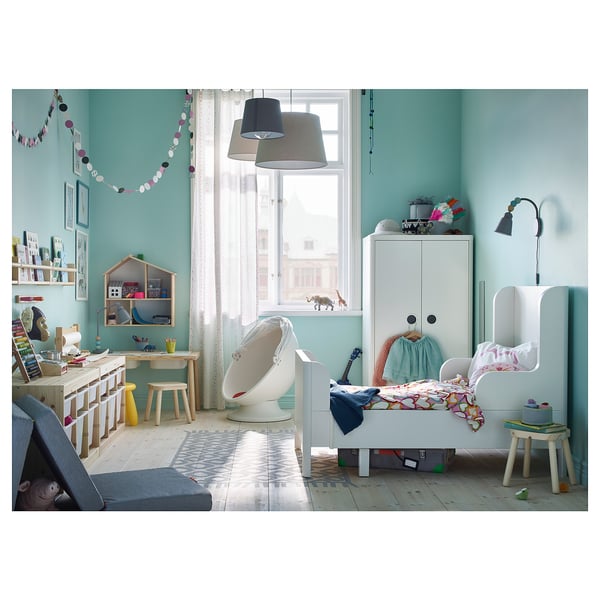BUSUNGE Letto allungabile, bianco, 80x200 cm