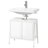 BYASJÖN / TVÄLLEN Mobile lavabo/ante/lavabo/miscelat, lucido bianco, 66x37x59 cm