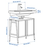 BYASJÖN / TVÄLLEN Mobile lavabo/ante/lavabo/miscelat, lucido bianco, 66x37x59 cm