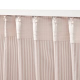 BYMOTT Tenda, 2 teli, bianco/beige a righe/con nastro arricciatende, 120x300 cm