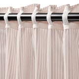 BYMOTT Tenda, 2 teli, bianco/beige a righe/con nastro arricciatende, 120x300 cm