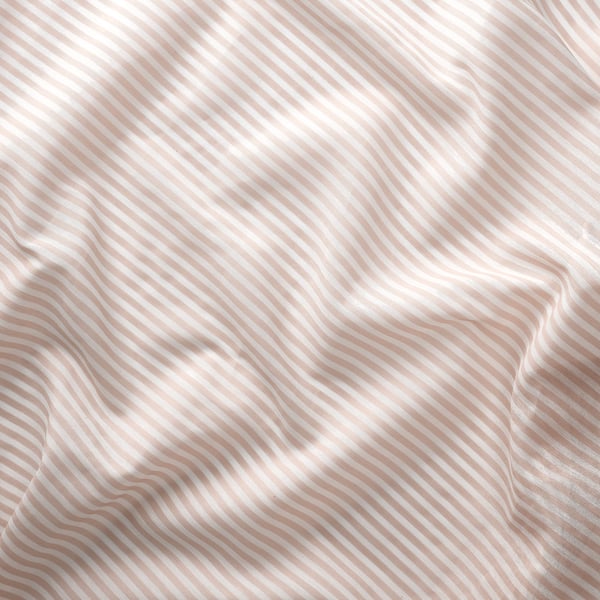 BYMOTT Tenda, 2 teli, bianco/beige a righe/con nastro arricciatende, 120x300 cm