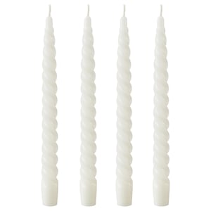CONTORTATALL Candela lampadario senza profumo, a spirale/bianco, 25 cm
