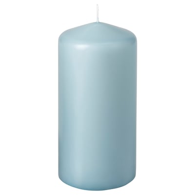 DAGLIGEN Candela a colonna senza profumo, blu pallido, 14 cm 40 h