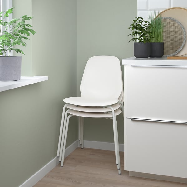 DOCKSTA / LIDÅS Tavolo e 4 sedie, bianco bianco/bianco bianco, 103 cm