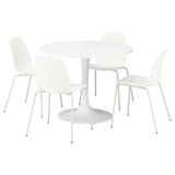 DOCKSTA / LIDÅS Tavolo e 4 sedie, bianco bianco/bianco bianco, 103 cm