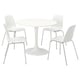 Opzione: DOCKSTA / LIDÅS Tavolo e 4 sedie, bianco bianco/bianco cromato, 103 cm