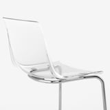 DOCKSTA / TOBIAS Tavolo e 4 sedie, bianco bianco/trasparente cromato, 103 cm