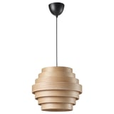DYKARKLOCKA / HEMMA Lampada a sospensione, impiallacciato rovere mord bianco/nero, 40 cm