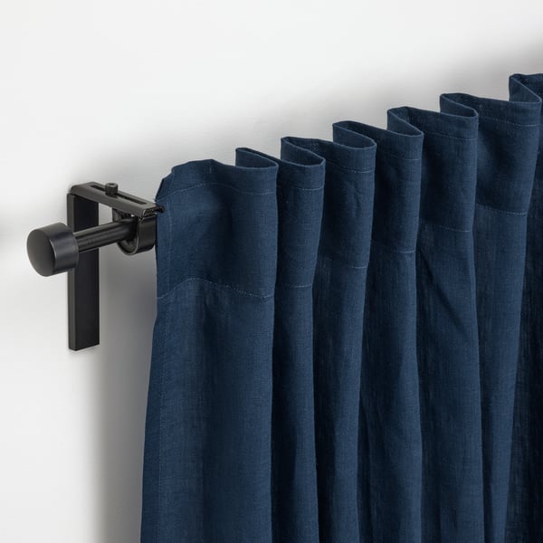 DYTÅG Tenda, 2 teli, blu scuro/con nastro arricciatende, 145x300 cm