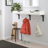 EKBY ALEX / RAMSHULT Mensola e staffe, bianco/nero, 119x29 cm