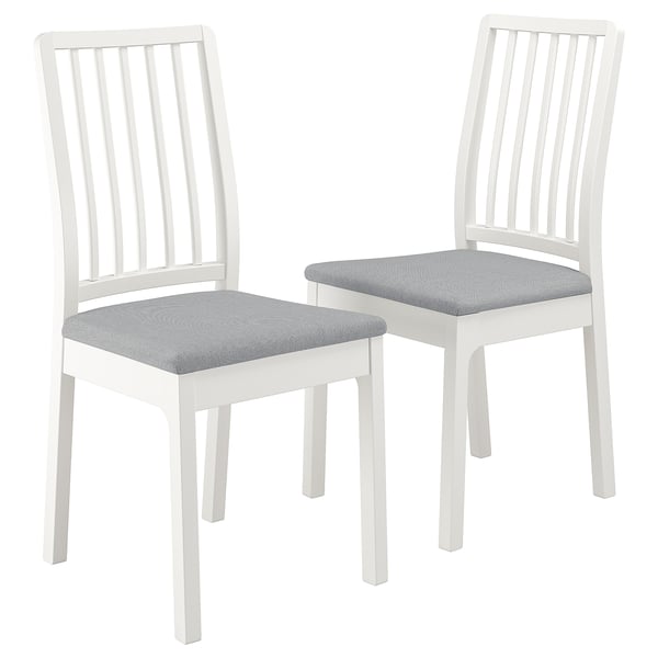 EKEDALEN Sedia, bianco/Orrsta grigio chiaro