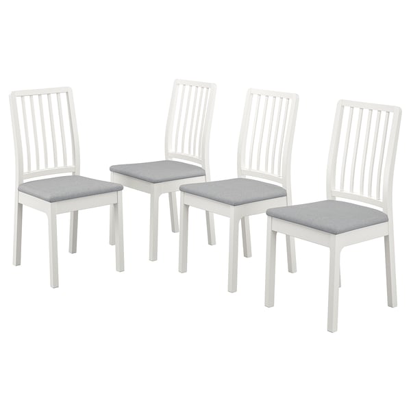 EKEDALEN Sedia, bianco/Orrsta grigio chiaro