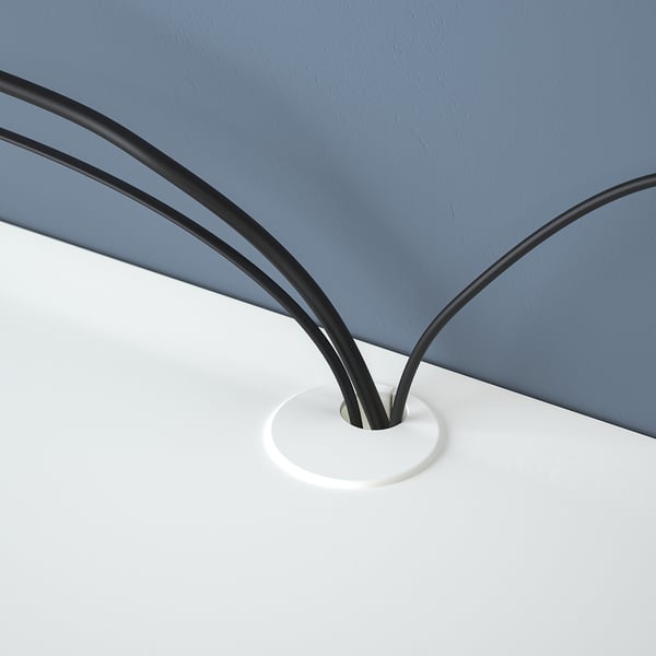 EKET Combinazione audio/video, bianco/vetro trasparente, 210x35x35 cm