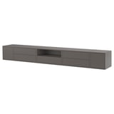 EKET Combinazione audio/video, grigio scuro/con ante, 280x35x35 cm