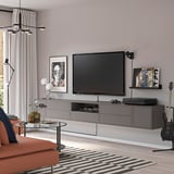 EKET Combinazione audio/video, grigio scuro/con ante, 280x35x35 cm