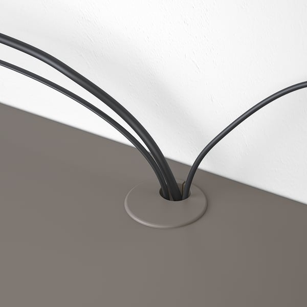 EKET Combinazione audio/video, grigio scuro/vetro trasparente, 210x35x35 cm