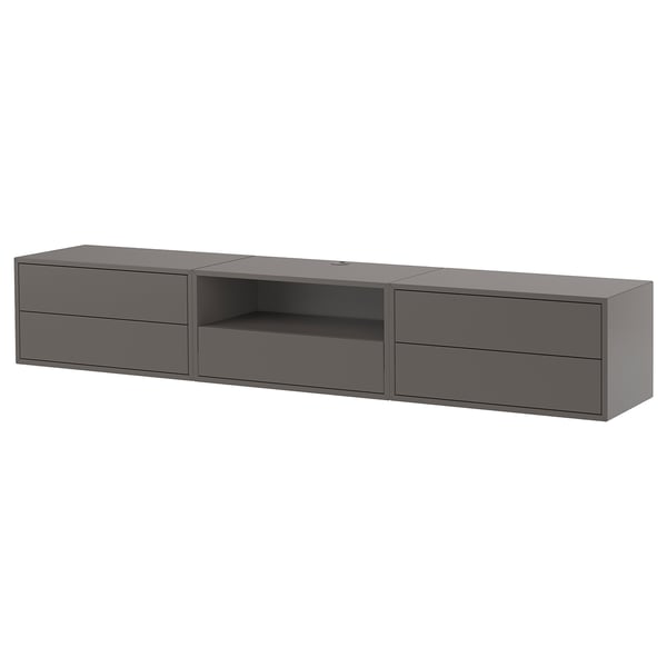 EKET Combinazione audio/video, grigio scuro, 210x35x35 cm