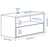 EKET Combinazione audio/video, marrone effetto noce/vetro trasparente, 210x35x35 cm