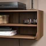 EKET Combinazione audio/video, marrone effetto noce/vetro trasparente, 210x35x35 cm