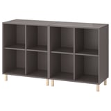 EKET Combinazione di mobili con gambe, grigio scuro/legno, 140x35x80 cm
