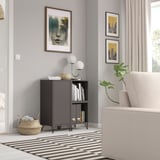 EKET Combinazione di mobili con gambe, grigio scuro/metallo nero, 70x35x80 cm