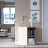 EKET Combinazione di mobili con piedini, bianco/effetto noce grigio-verde, 70x35x72 cm
