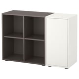 EKET Combinazione di mobili con piedini, bianco/grigio scuro, 105x35x72 cm
