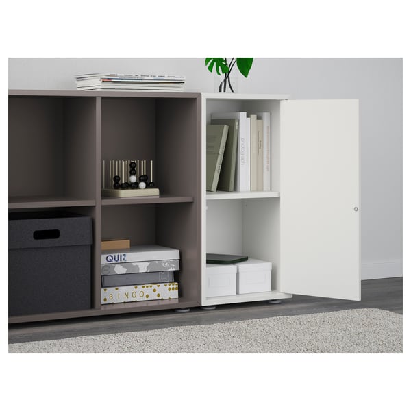 EKET Combinazione di mobili con piedini, bianco/grigio scuro, 105x35x72 cm