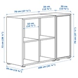 EKET Combinazione di mobili con piedini, bianco, 105x35x72 cm