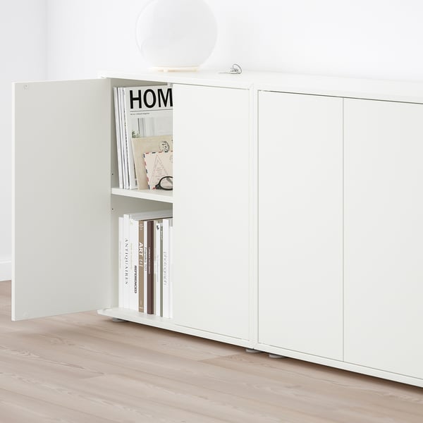 EKET Combinazione di mobili con piedini, bianco, 280x35x72 cm