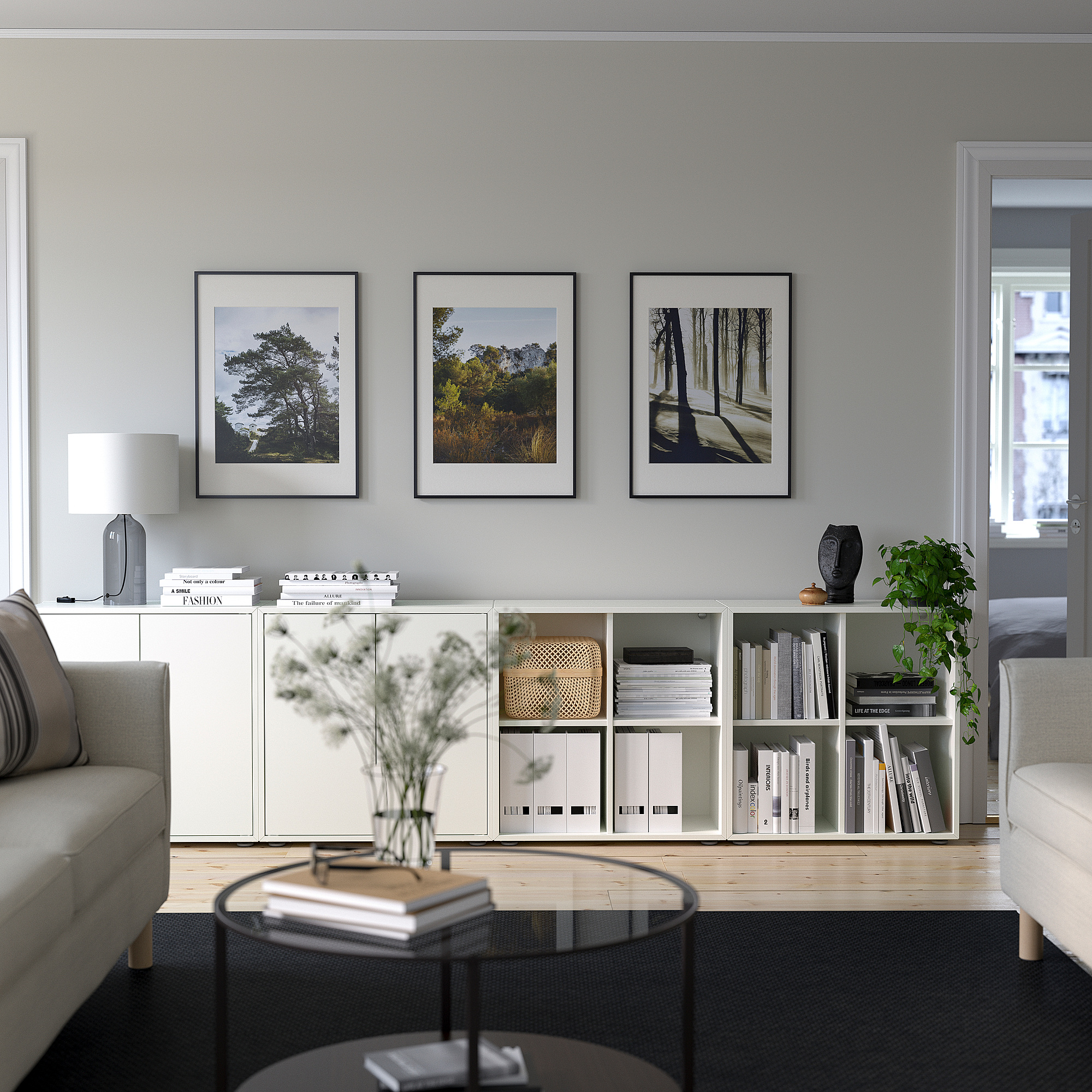 EKET Combinazione di mobili con piedini, bianco, 280x35x72 cm
