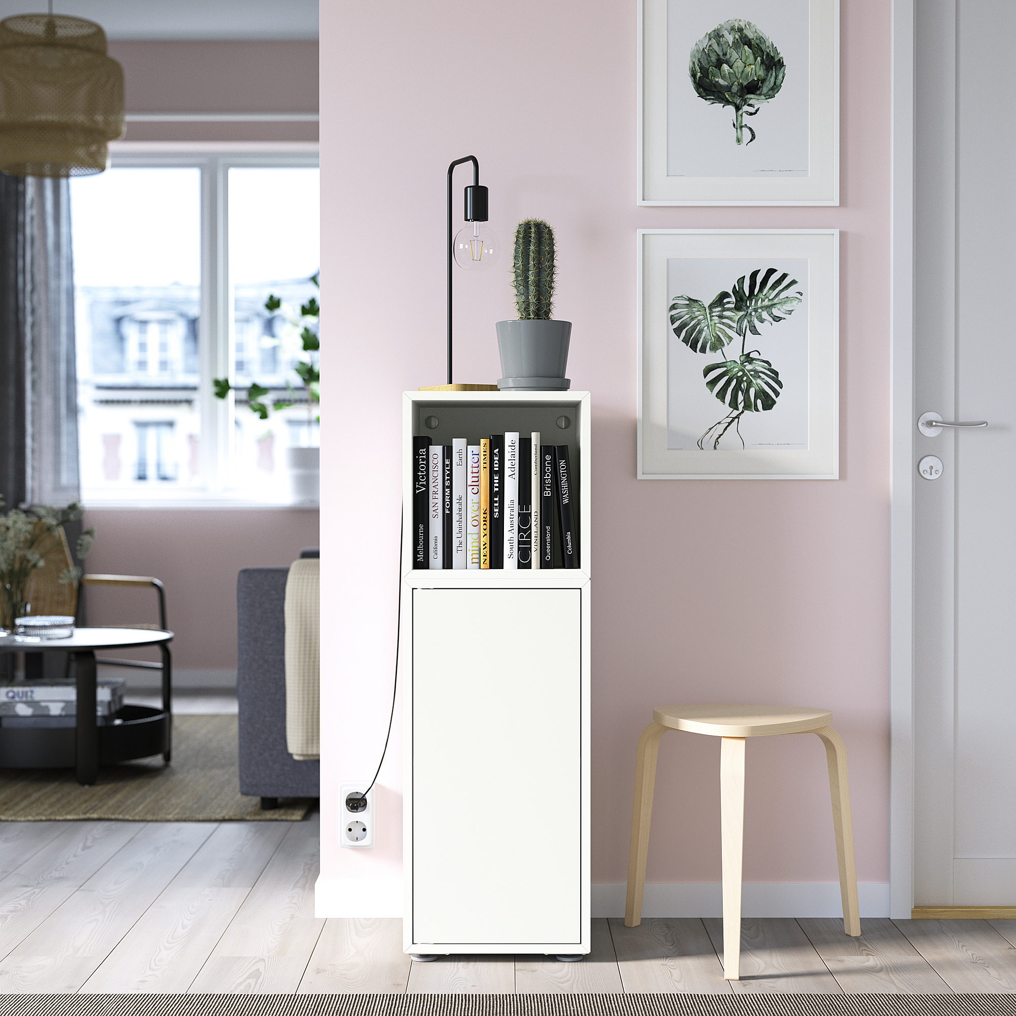 EKET Combinazione di mobili con piedini, bianco, 35x35x107 cm